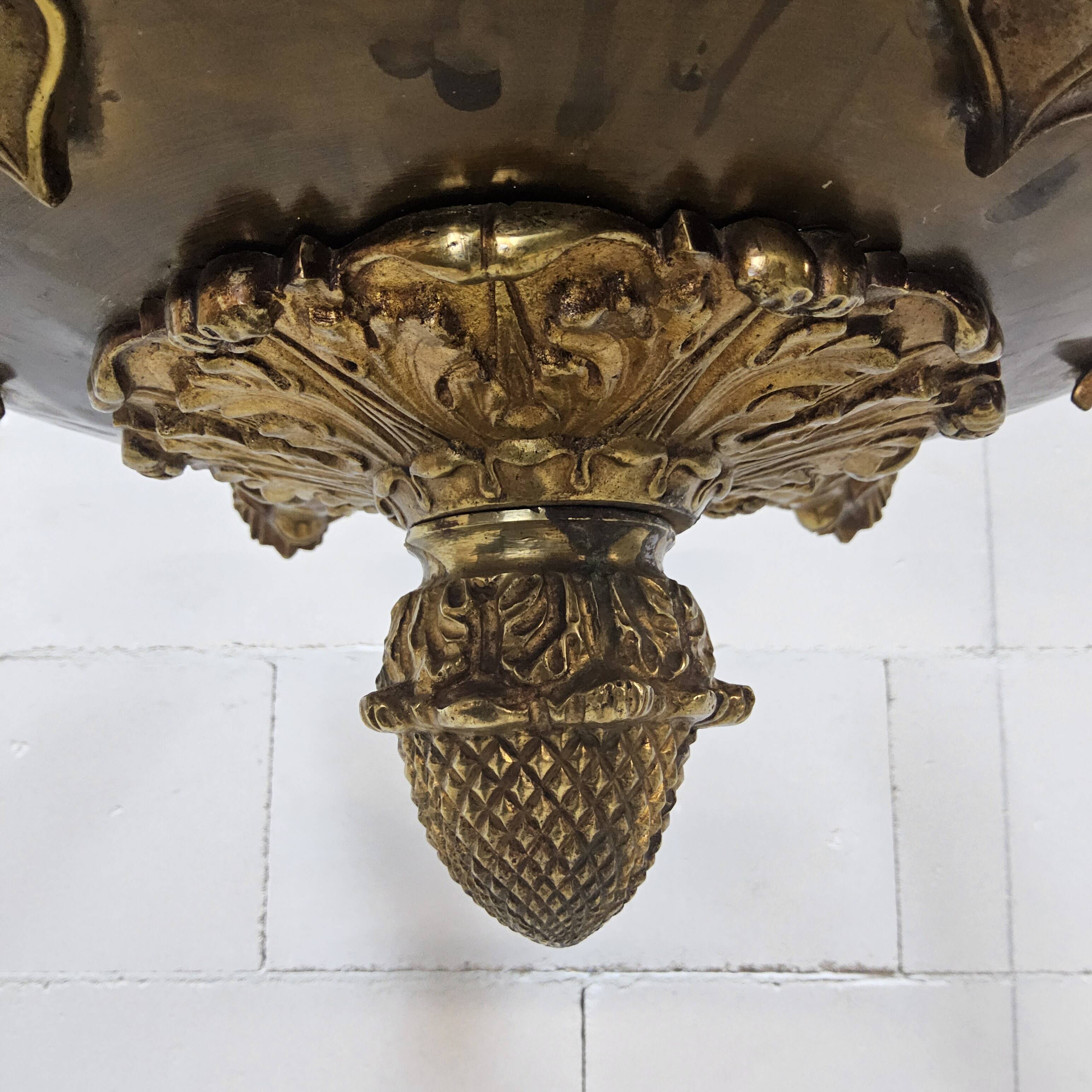 Antique Neo-Renaissance Greenman candle chandelier (Empire)