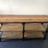 Draper in oak trade counter table / haberdashery