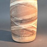 Painted terracotta scroll vase, La Borne circa 1960 by Anne-Marie Sybsema de Bay.