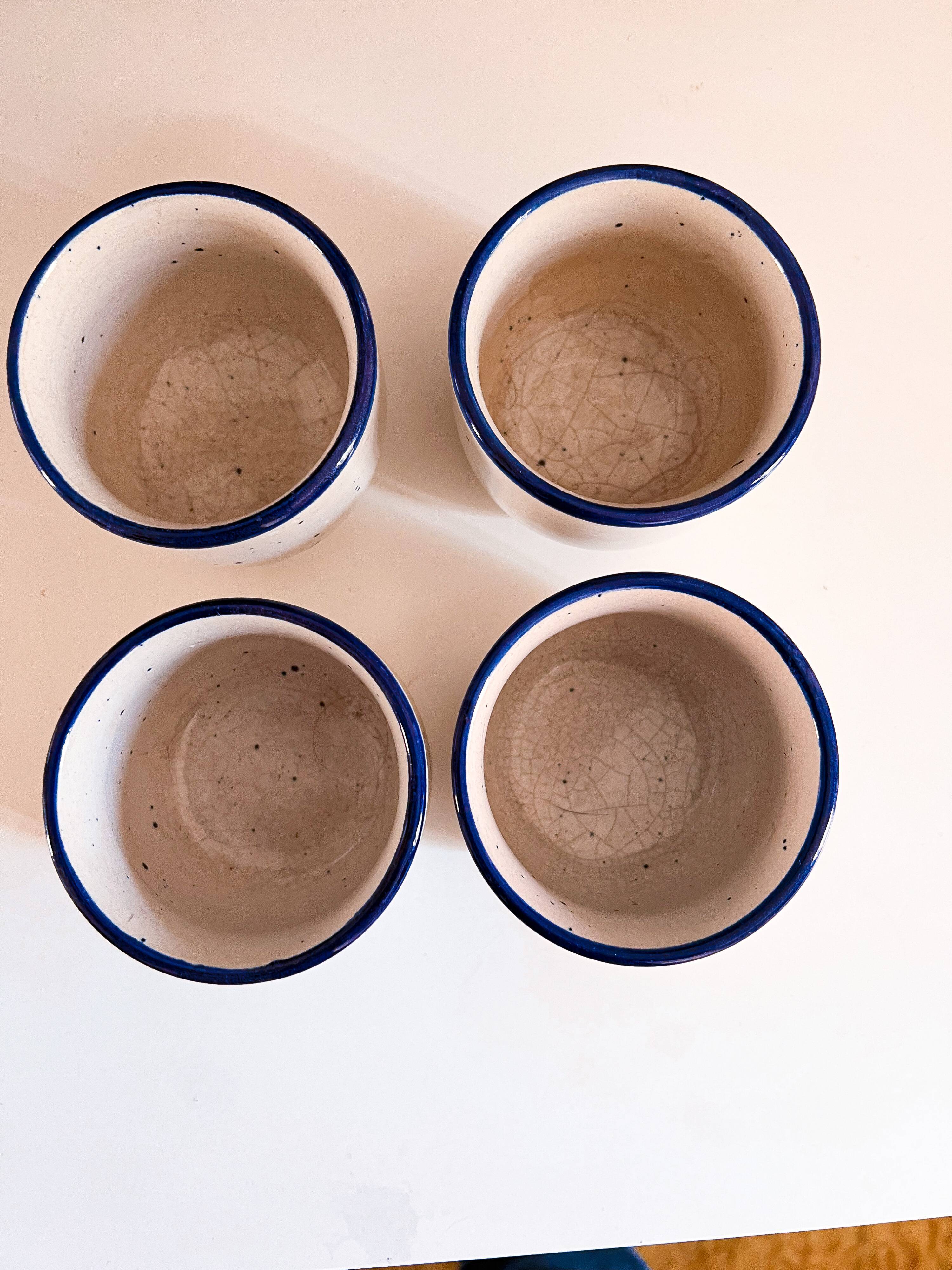 4 ancient sandstone cups