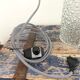 Set of two new vintage electrified bubble glass walking lamps