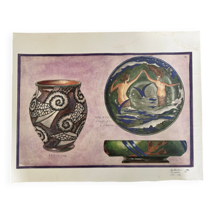 Lithographie HB henriot - quimper