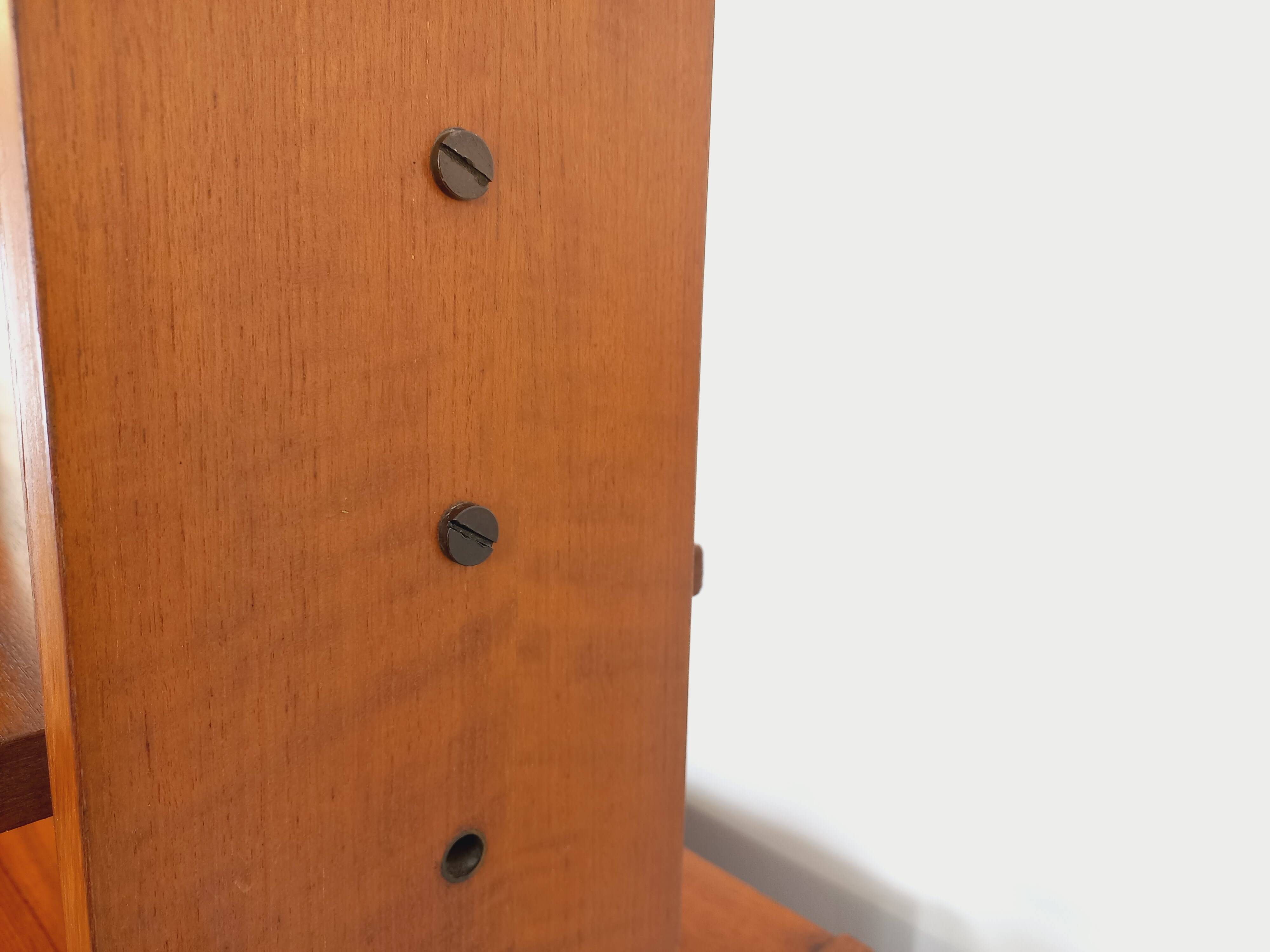 Vintage modular secretary shelf bookcase in teak from the 60s