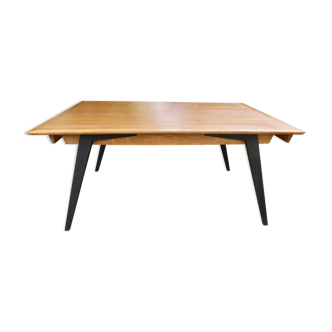 Large table with compass legs. Italian design 1960