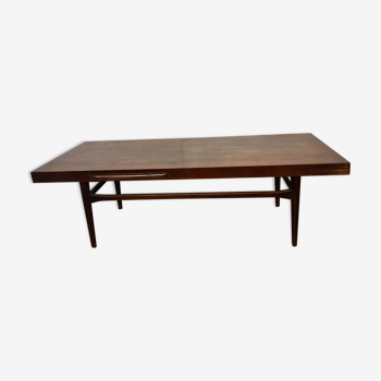 Teak coffee table with shelves