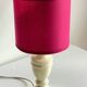 Vintage marble and fuchsia fabric lamp