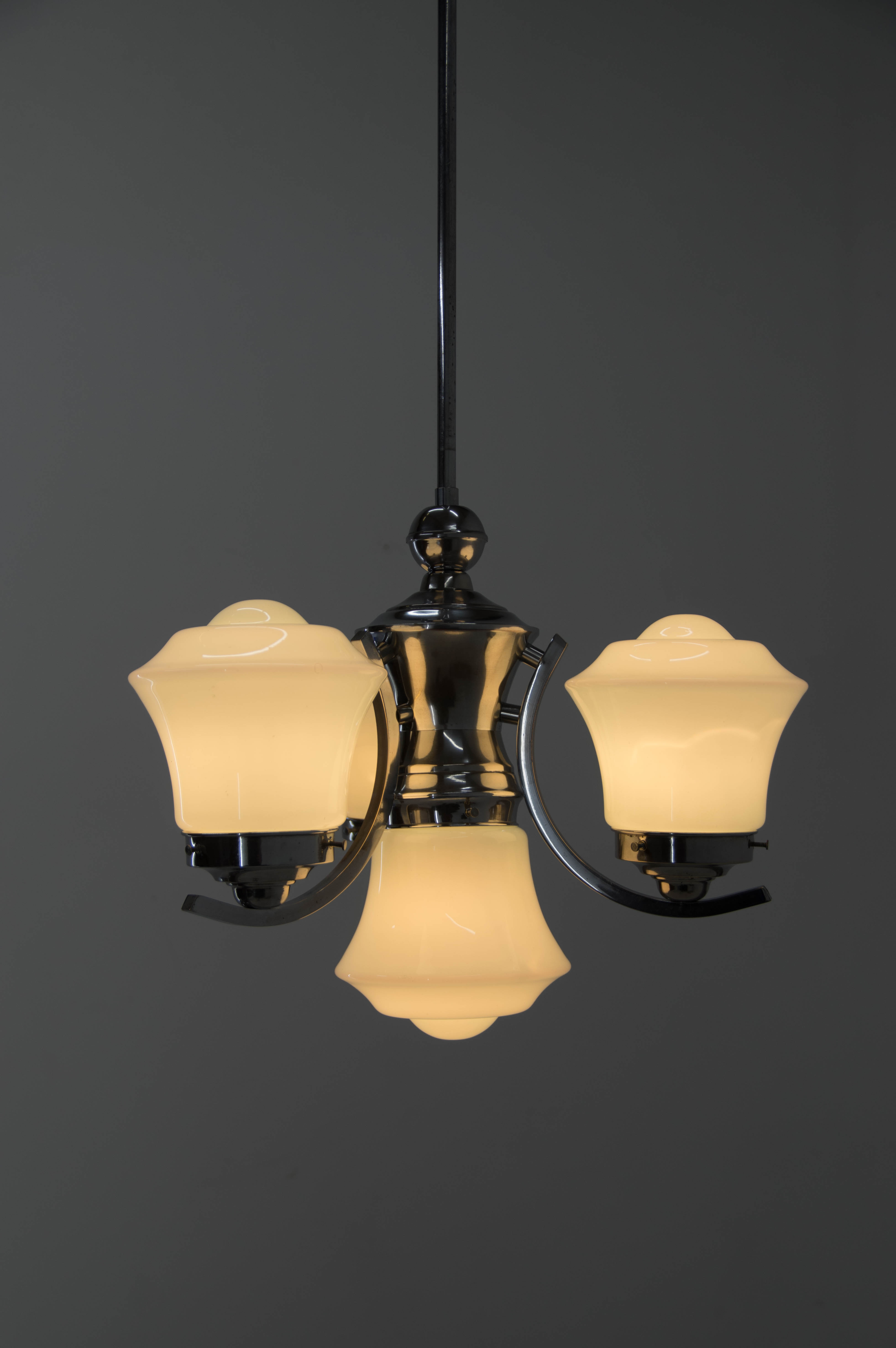 Blue art deco chandelier, 1930s