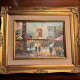 Oil painting. "Montmartre Moulin Rouge"