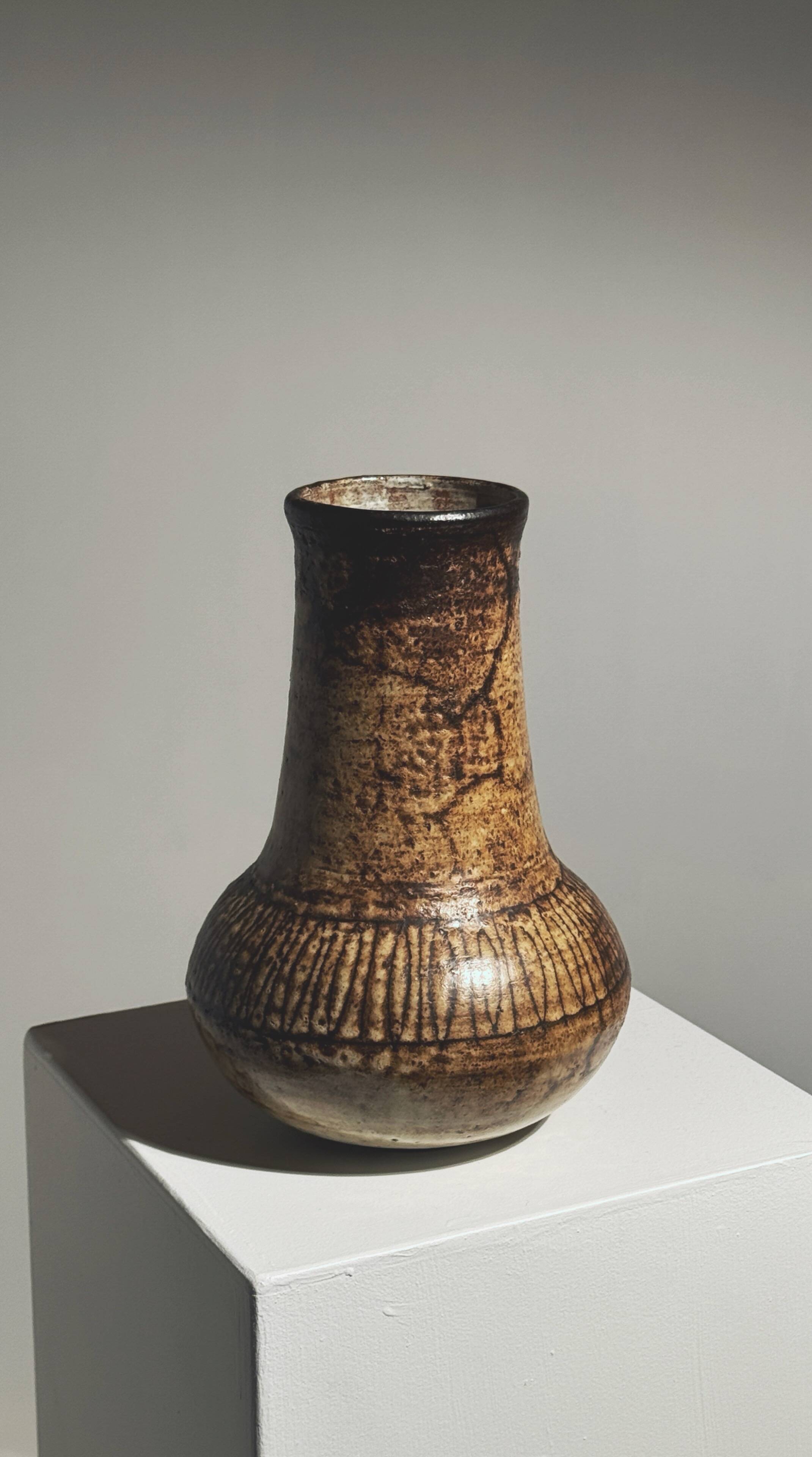 Stoneware vase by Jacques Pouchain, France, 1960