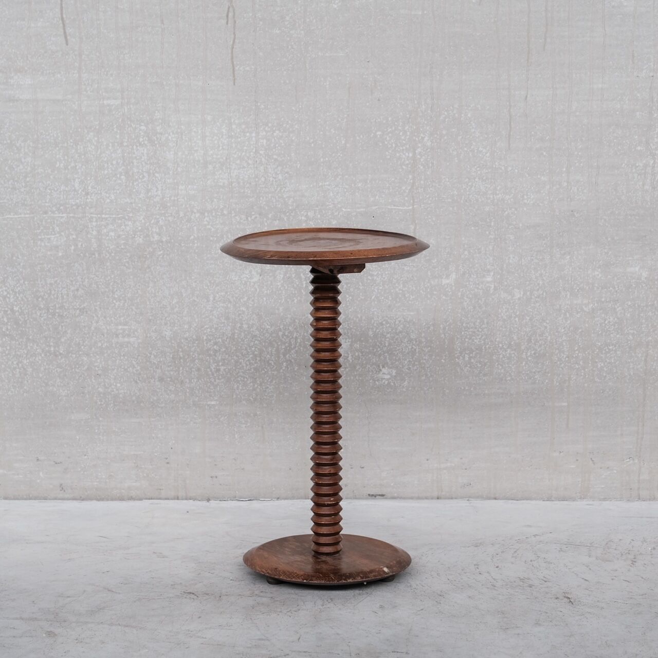 Turned mid-century wooden side table
