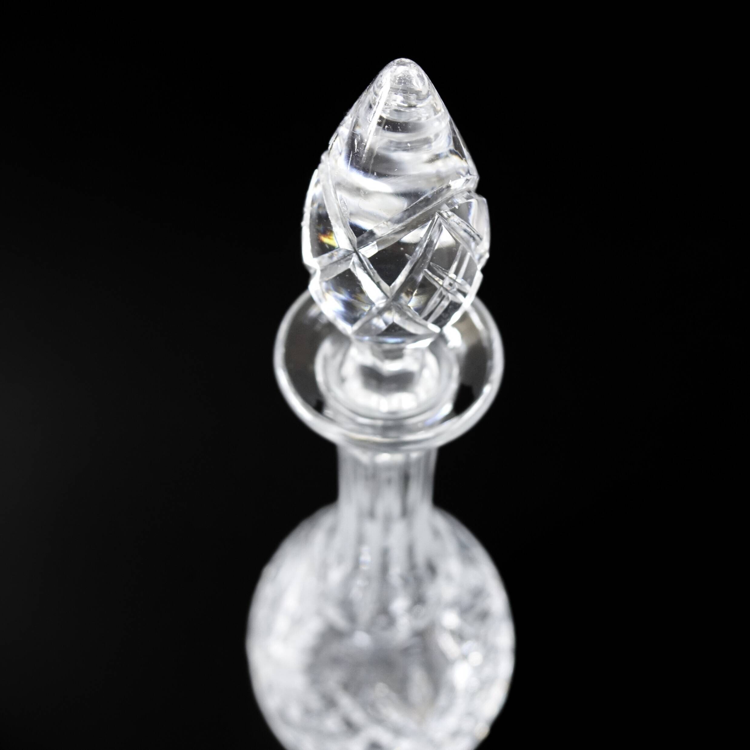 Antique Crystal high Decanter with original Lid with debossed pattern from Sweden early 1900s