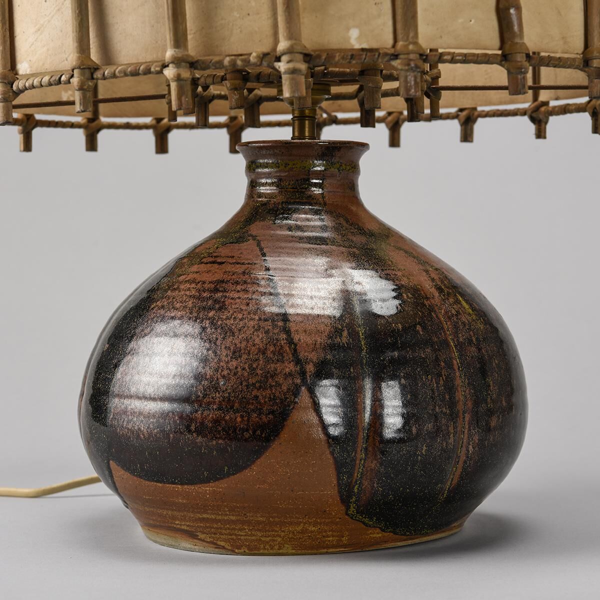 table lamp in enamelled stoneware, france circa 1960