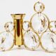 Palwa Gaetano Sciolari style porte-bougies en laiton et cristal, années 1970