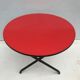 Old  foldable metal coffee table in black and red vintage formica