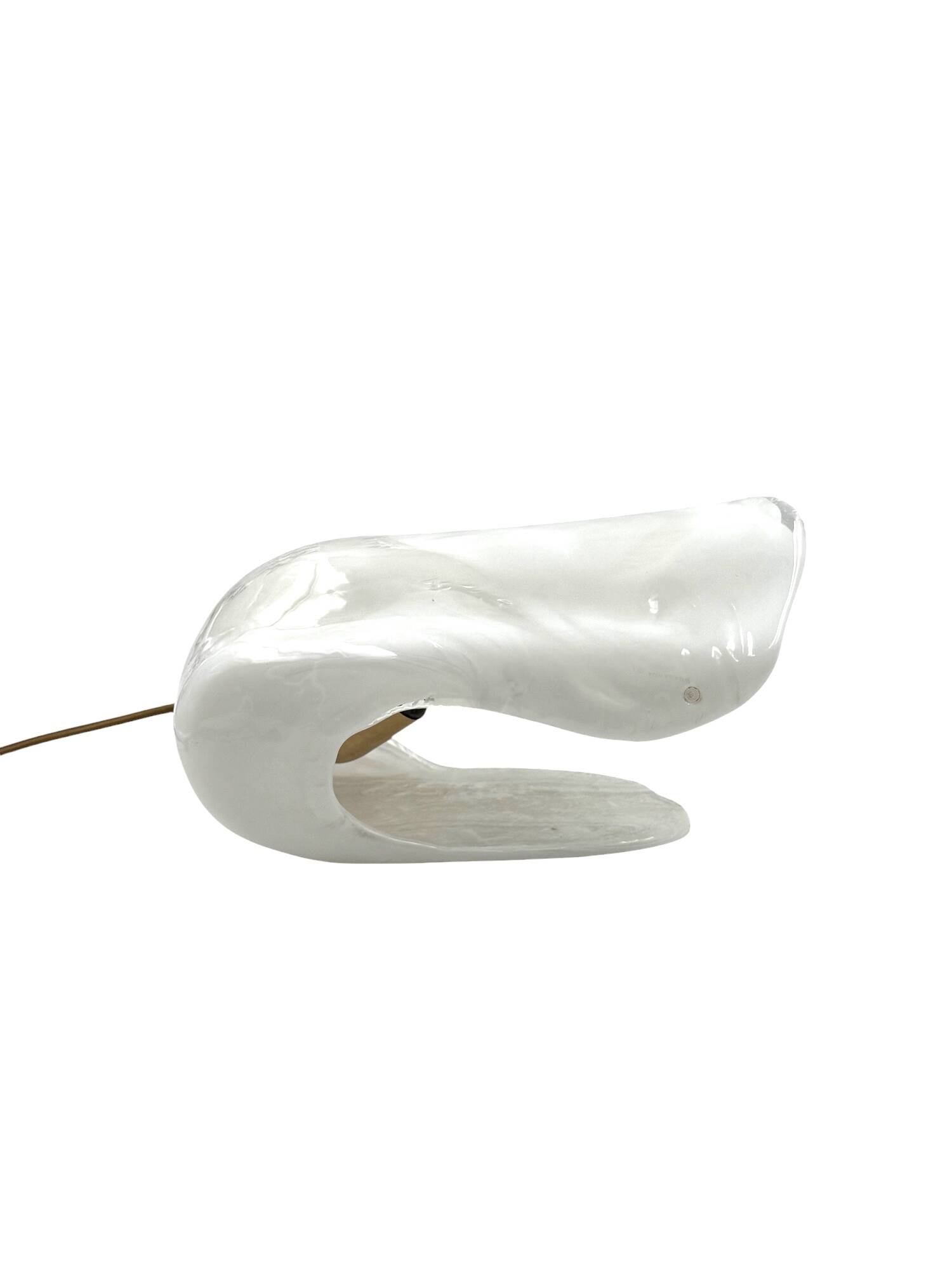 Murano blown shell shaped glass sculptural table lamp, La Murrina Italy 197