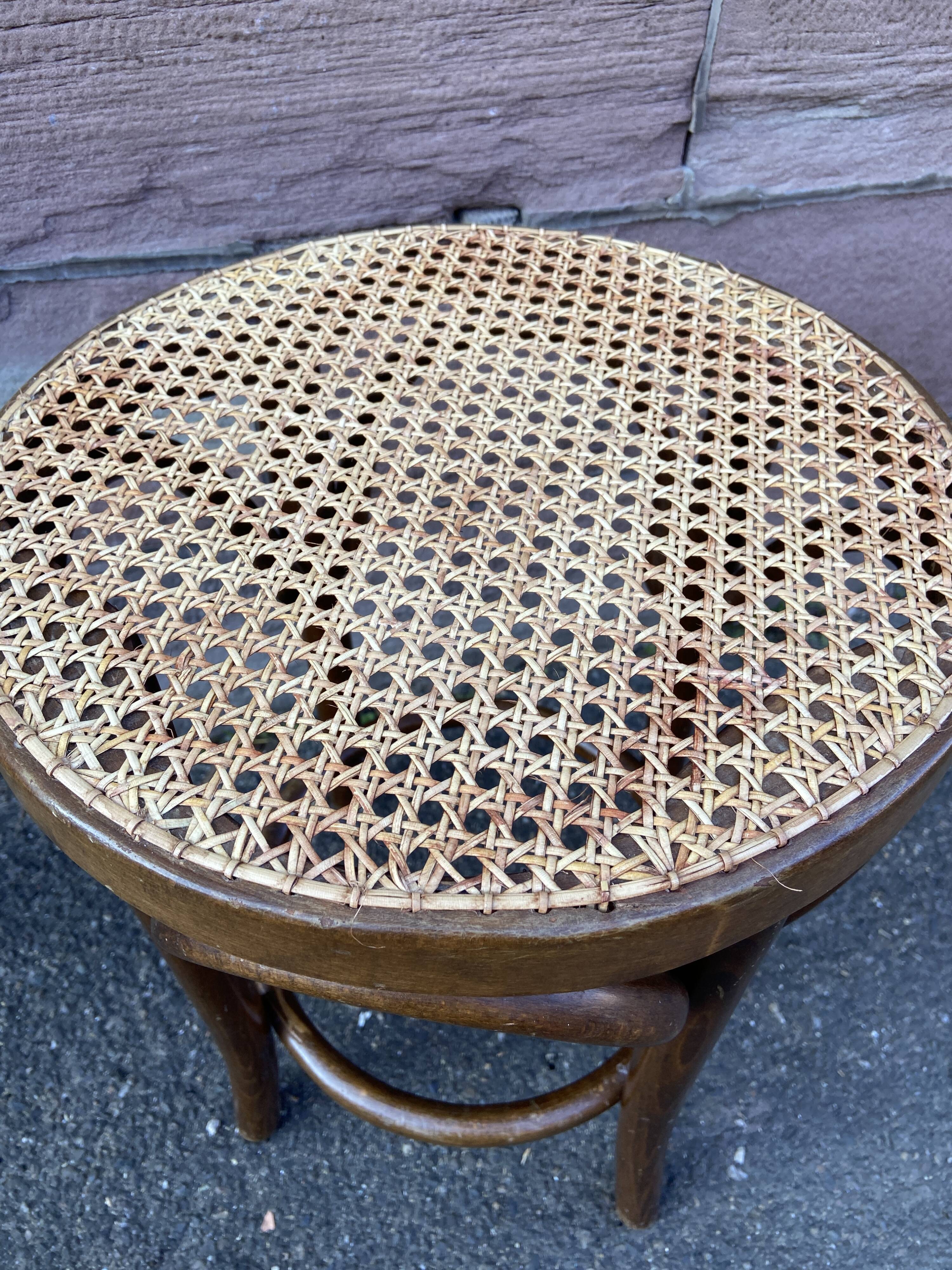 Viennese curved wooden piano stool 1950