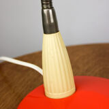 Adjustable Desk Lamp in Orange Painted Metal and Chrome-Plated Spiral Arm, 1970s