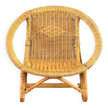Fauteuil enfant en bambou et rotin