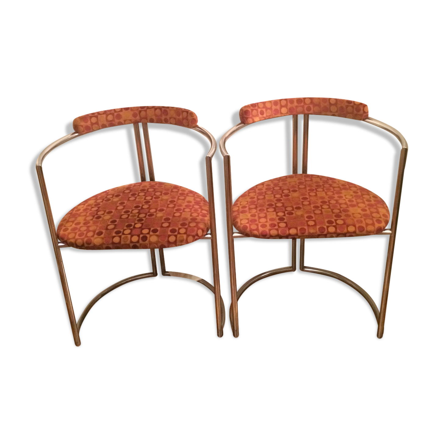 Lot of 2 chairs chrome tube from the 70s