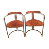 Lot of 2 chairs chrome tube from the 70s