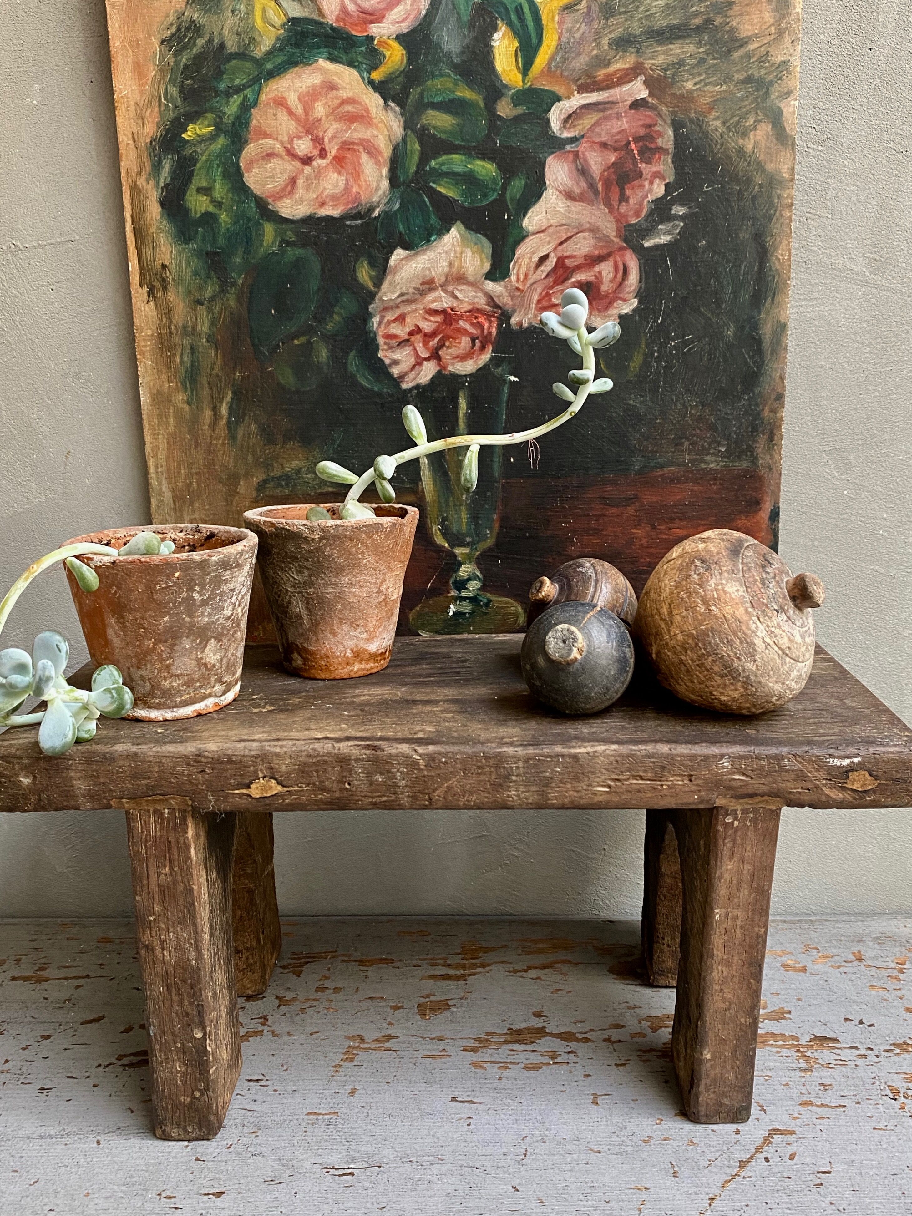 Bench made of raw wood