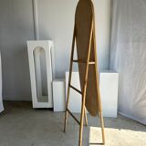 Miroir sur pied en bambou et rotin H:1m80