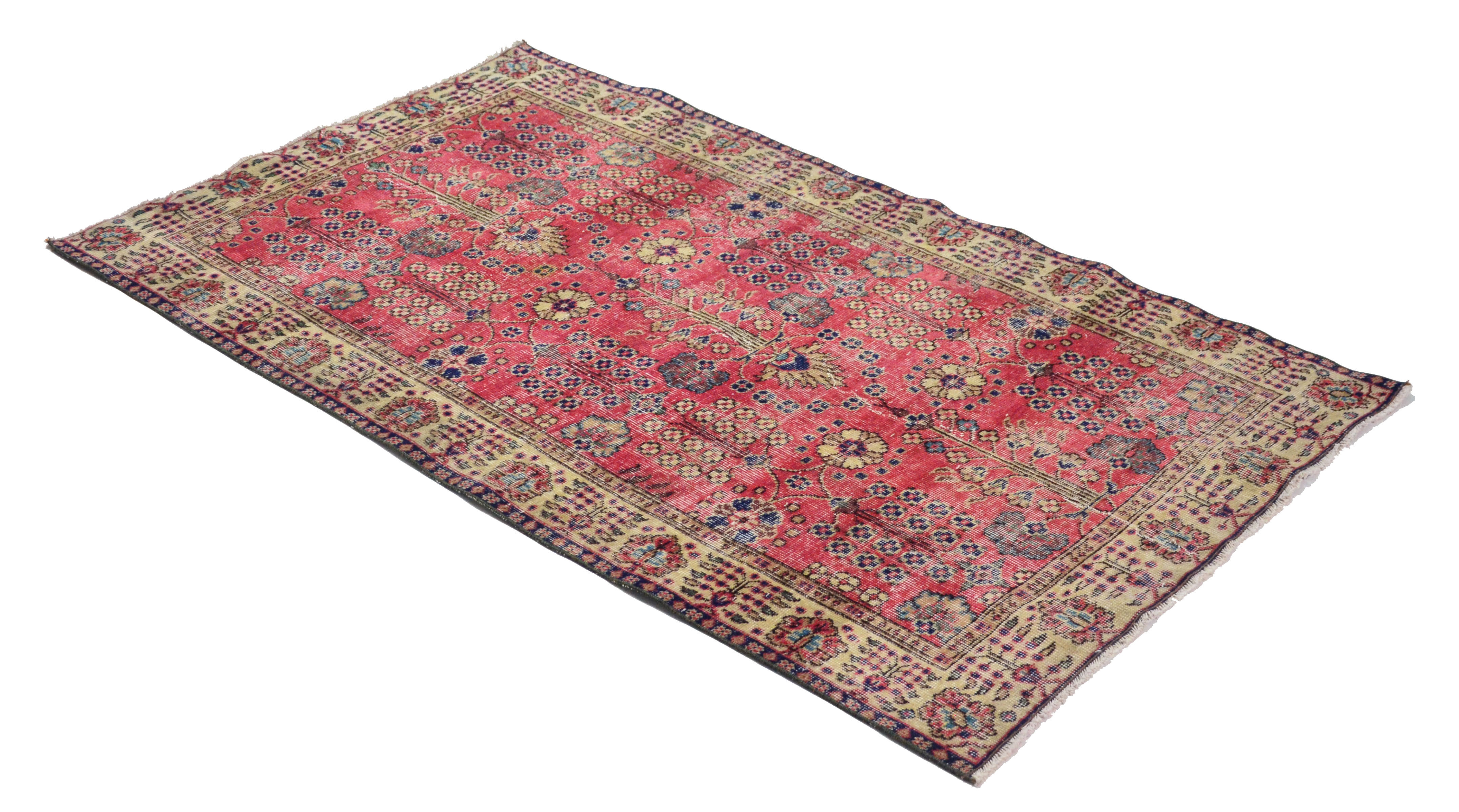 Anatolian handmade vintage rug 196 cm x 116 cm
