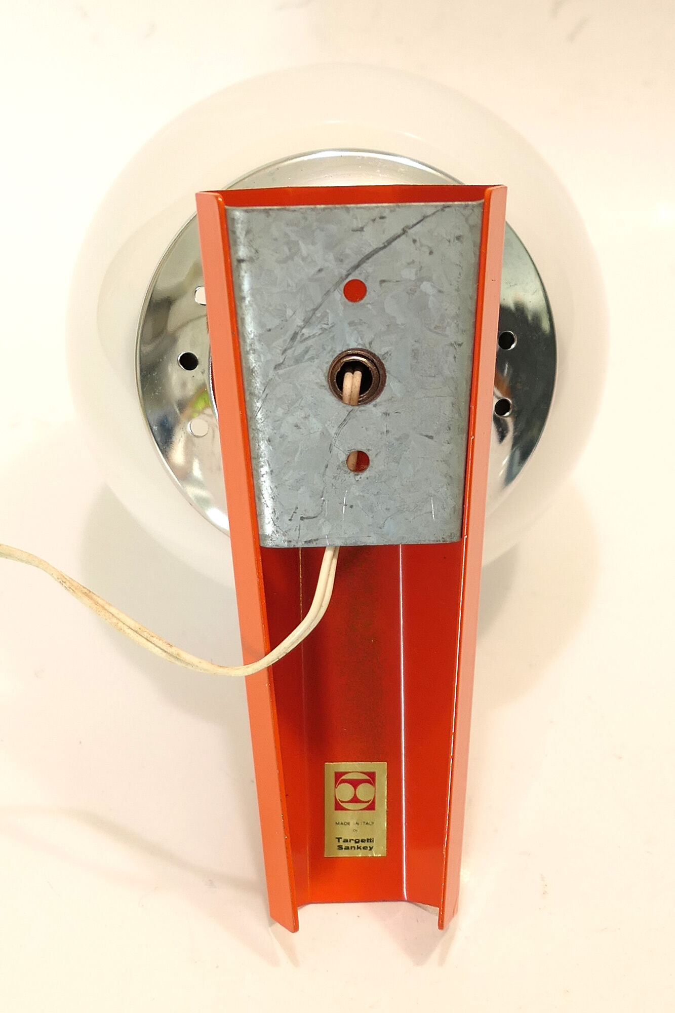Targetti Sankey wall lamp Italy metal Orange and glass globe