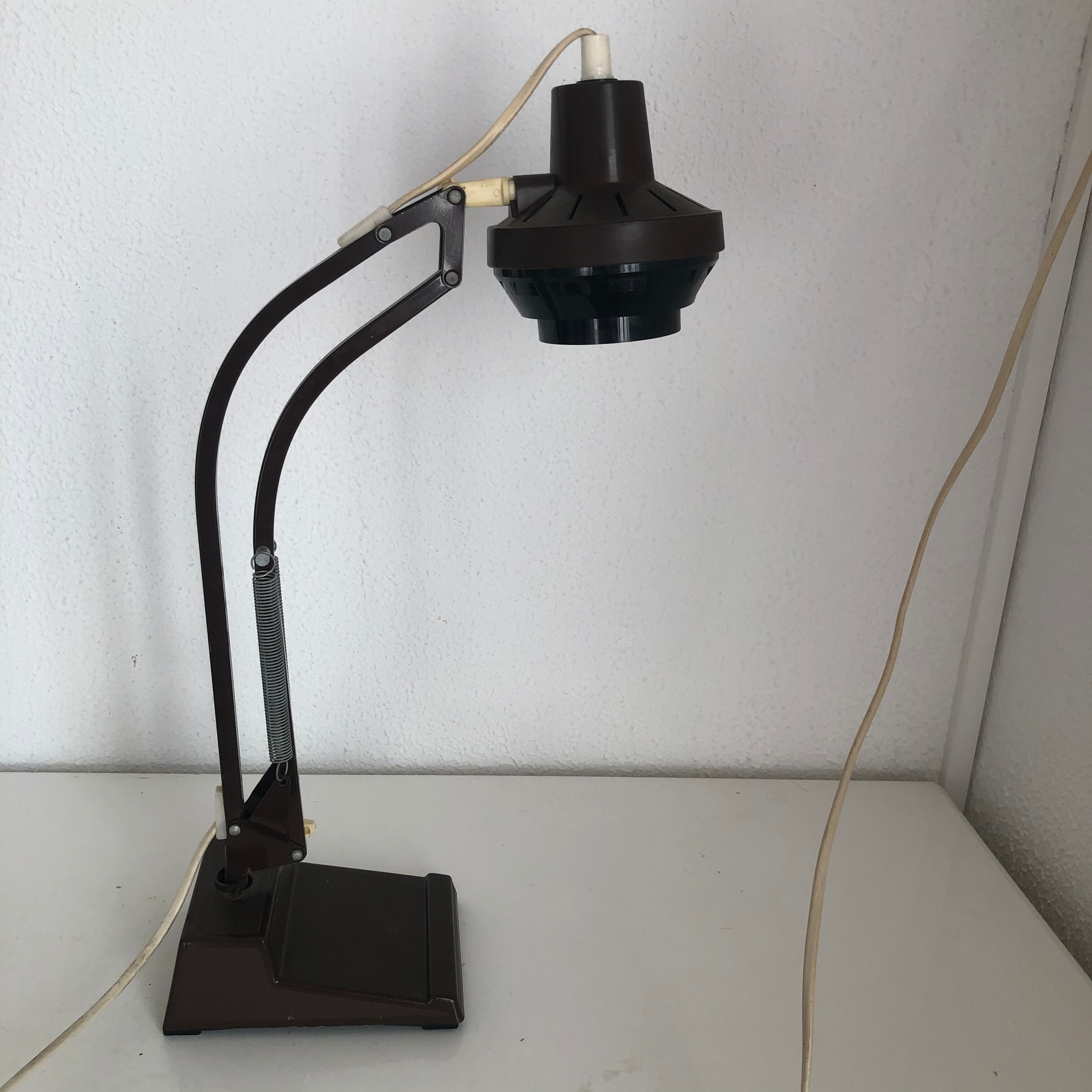 Vintage lamp 1960 office architect Ledu chocolate - 52 cm