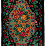Vintage/handmade floral rug from 1970s, ukraine(moldova)