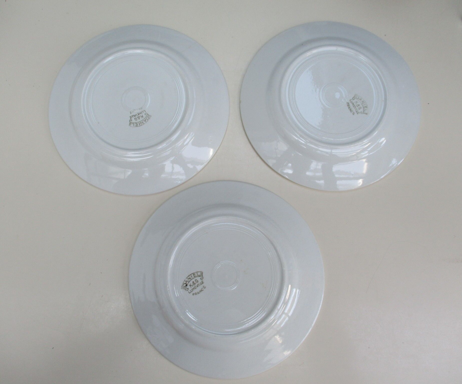 7 dessert plates in earthenware K G de Lunéville Model Danièle