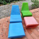 2 armchairs and 2 ottomans by Wiel Arets for Quinze & Milan vintage