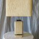 Stone, black marble and mottled silk table lamp