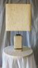 Stone, black marble and mottled silk table lamp