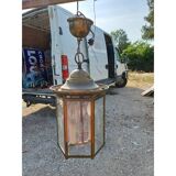 Brass and crystal pendant light