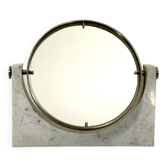 Angelo Mangiarotti, Mid-Century Vanity Mirror in Carrara Marble. Italy 1960s