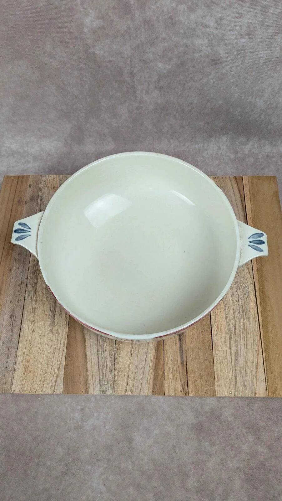 Soup tureen / salad bowl Gien Venice Poitevine hand-painted