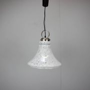 Lampe suspendue en verre en forme de cloche réglable des années 1970 en Tchécoslovaquie.