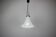 1970s Czechoslovak Adjustable Mid-Century Bell Form Glass Pendant Lamp