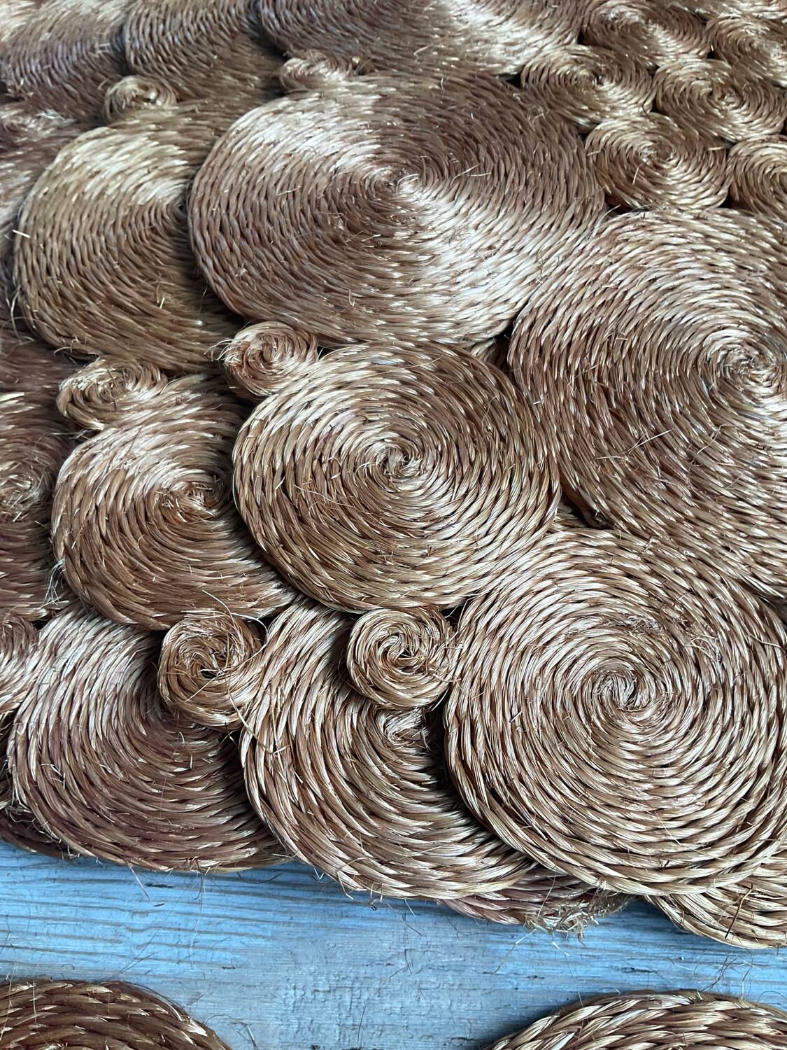 Series of 6 vintage woven placemats