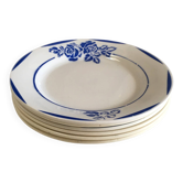 Set of 6 vintage earthenware plates - 1940s-1950s