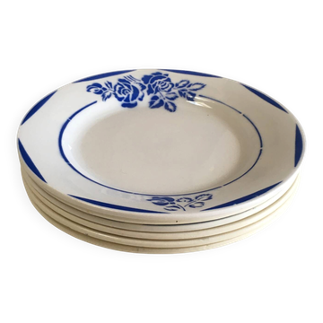 Lot de 6 assiettes en faïence vintage - années 1940-1950