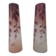Pair of frosted ruby glass Legras vases