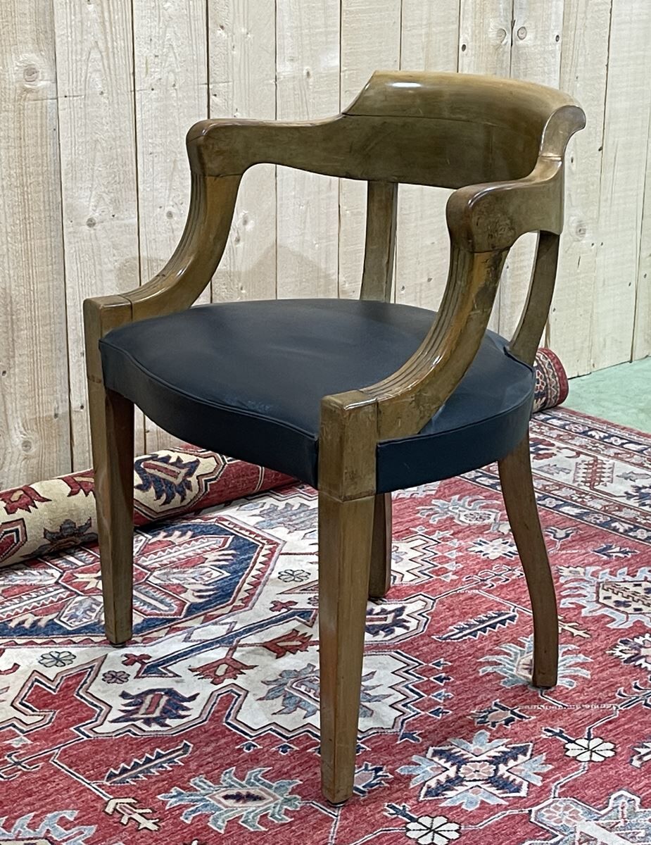 1930s beech and skai office chair