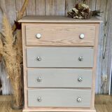 4-drawer chest of drawers in solid pine