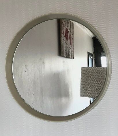Vintage pop round mirror 1970s 49x49cm