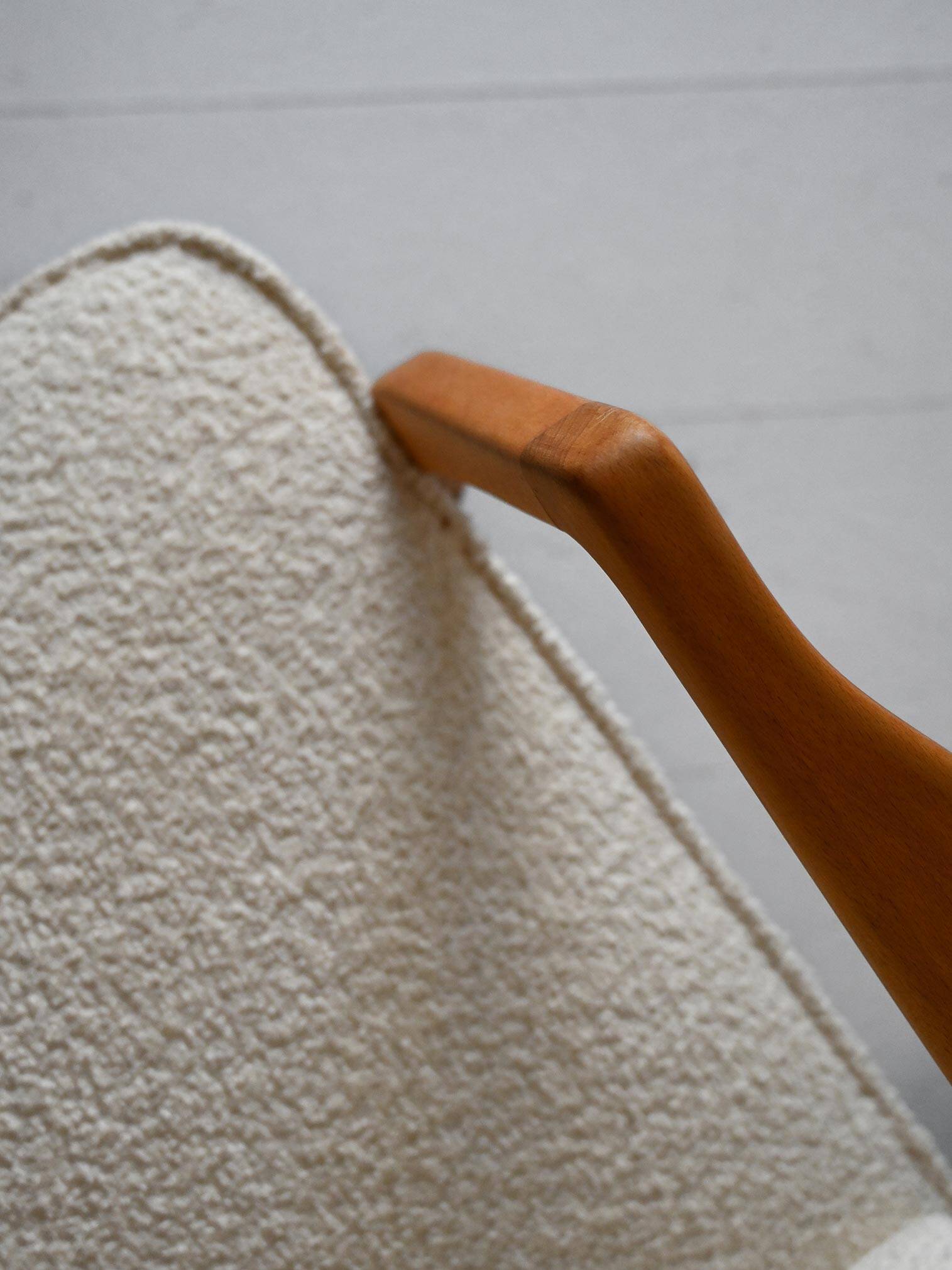 Vintage Scandinavian sofa with faux lambskin