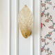 Amber Murano glass leaf wall light