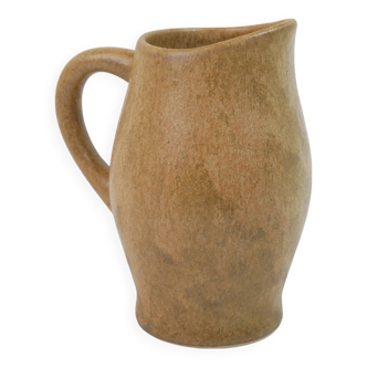 Small brown stoneware pitcher
