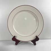 Set of 6 flat plates Villeroy & Boch, burgundy/purple rim, 20th century.